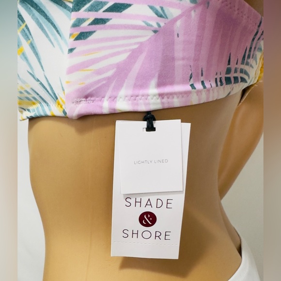 Shade & Shore Tropical Print Lightly Lined Bikini Top Crisscross Front 3… - Picture 5 of 12